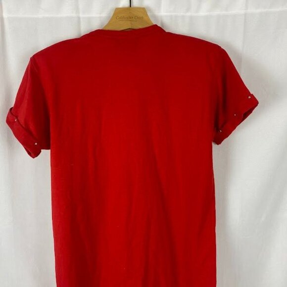 Rare Xperiance Red Faux Leather Studded Fringe Top NWT Women's Small. - Picture 11 of 15